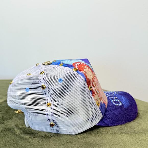 Rare Vintage Purple Velvet Trucker Hat